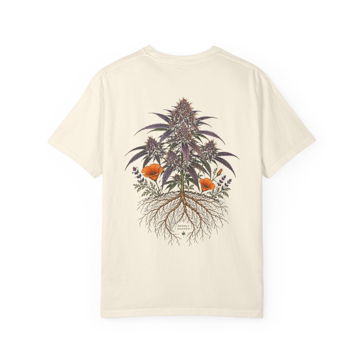 Botanical Cannabis Plant Tee — Floral Roots Graphic T-Shirt