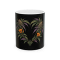Botanical Heart Cannabis Mug — Floral Weed Art Ceramic Coffee Cup (11oz/15oz)