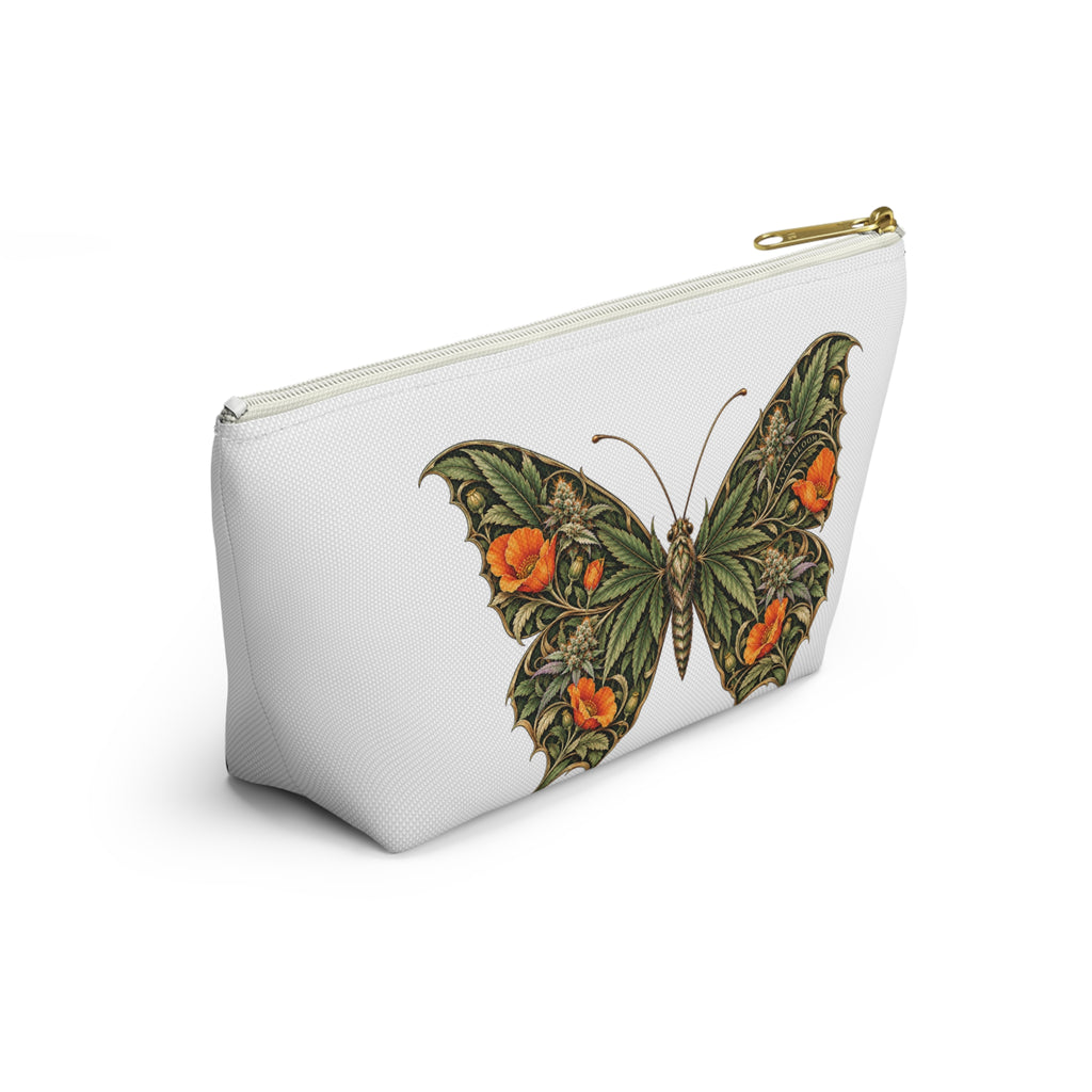Vintage Botanical Butterfly Accessory Pouch