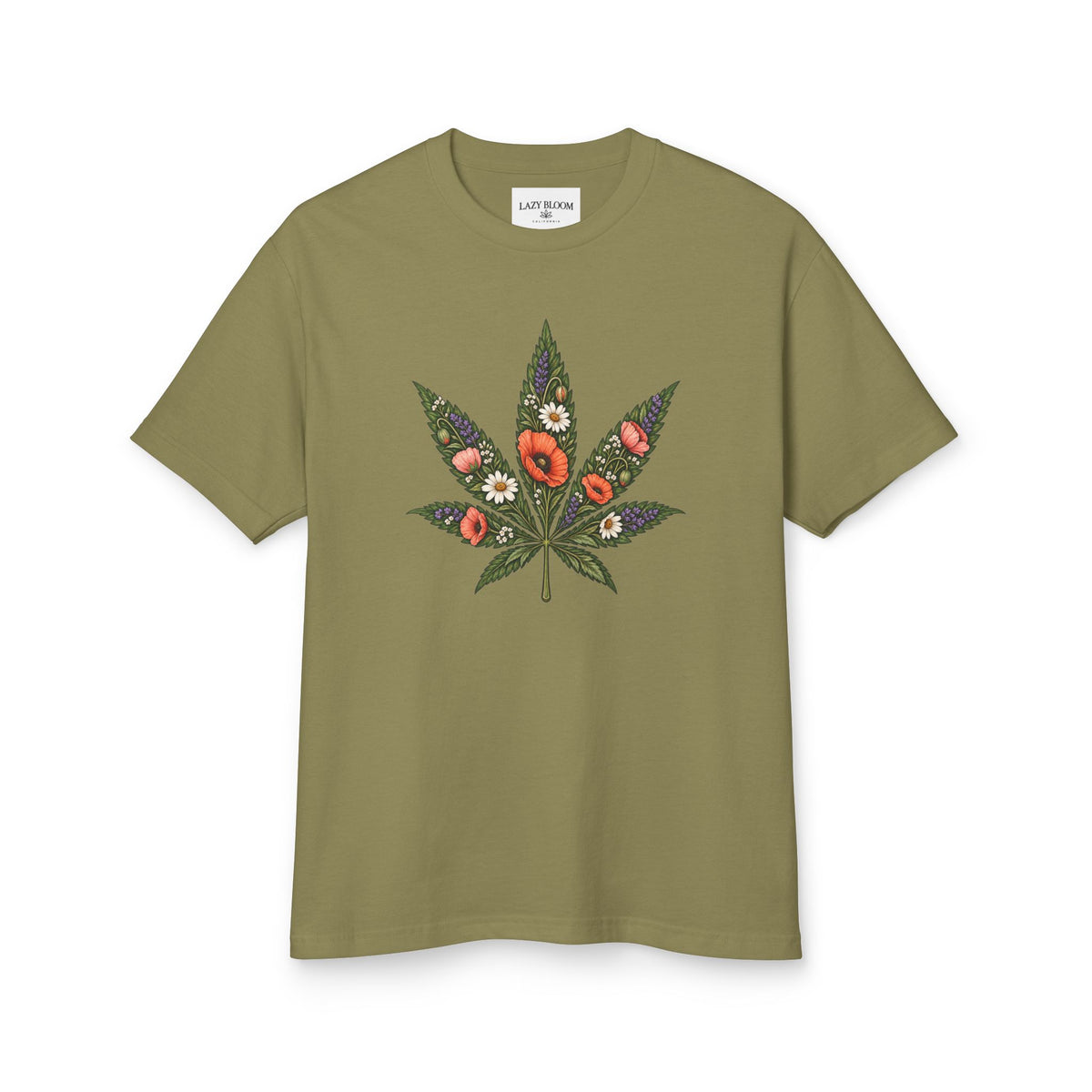 Floral Cannabis Leaf Tee