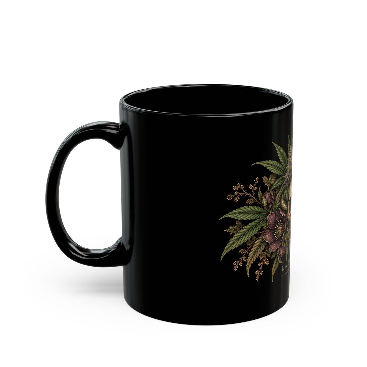 Lazy Bloom Skull and Snake Gothic Botanical Mug