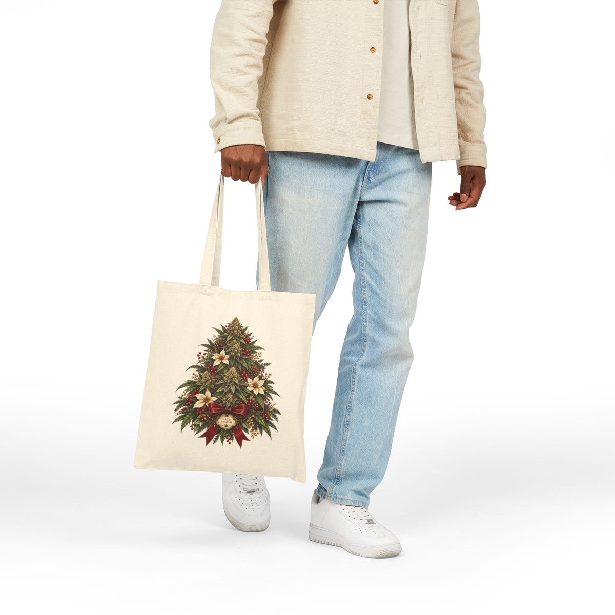 Cannabis Christmas Tree Canvas Tote Bag