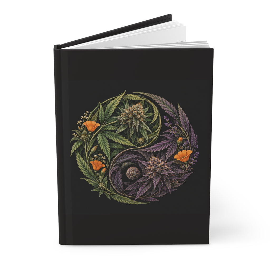 Botanical Yin‑Yang Hardcover Journal — Lined Matte Notebook (Peaceful Gift for Her)