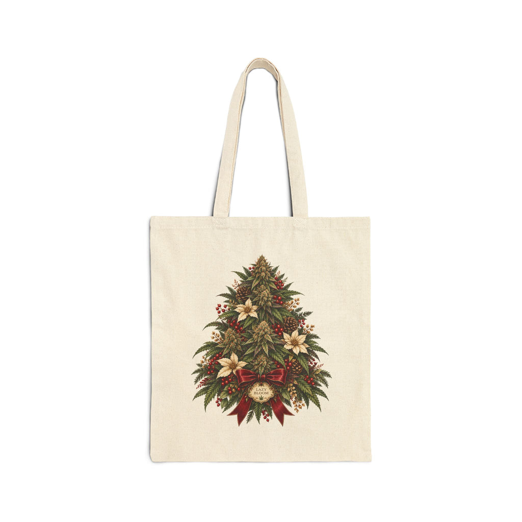 Cannabis Christmas Tree Canvas Tote Bag