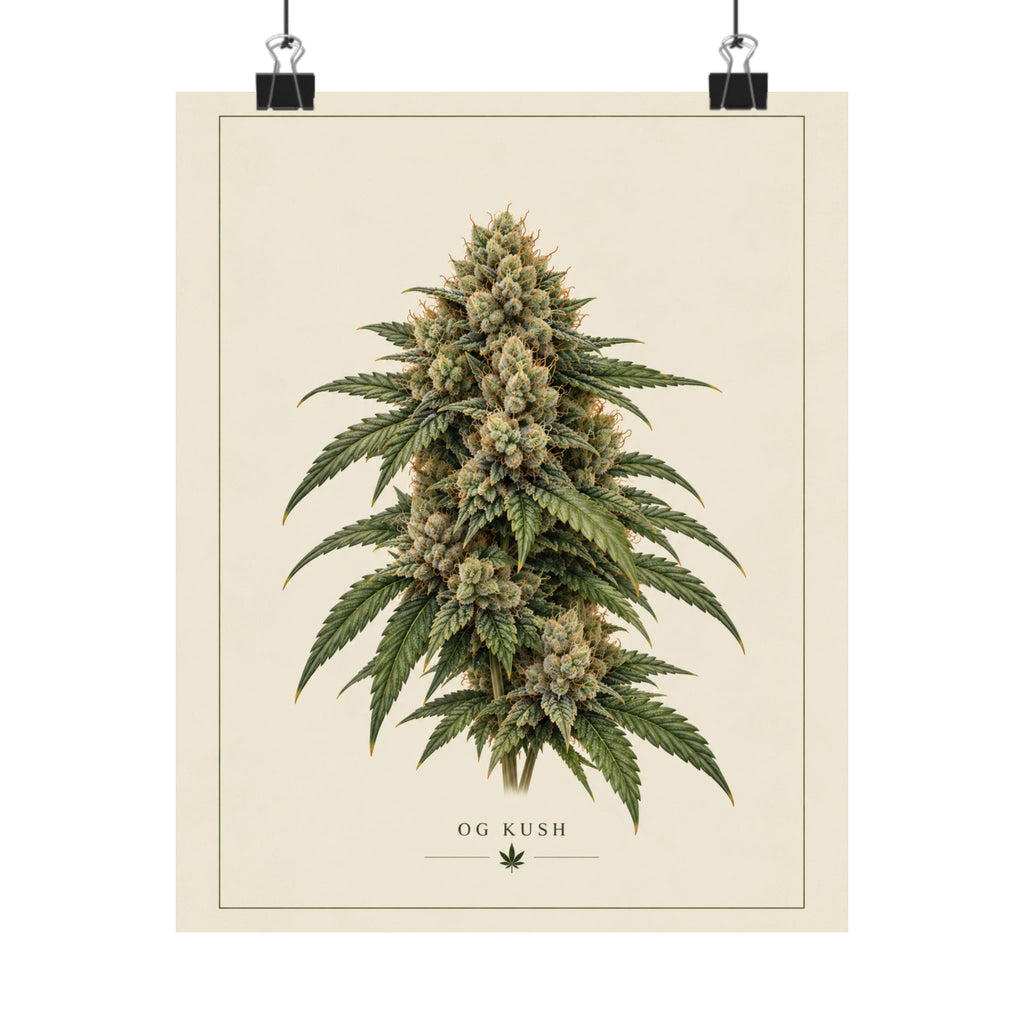 OG Kush Botanical Poster — Matte Vertical Cannabis Art Print