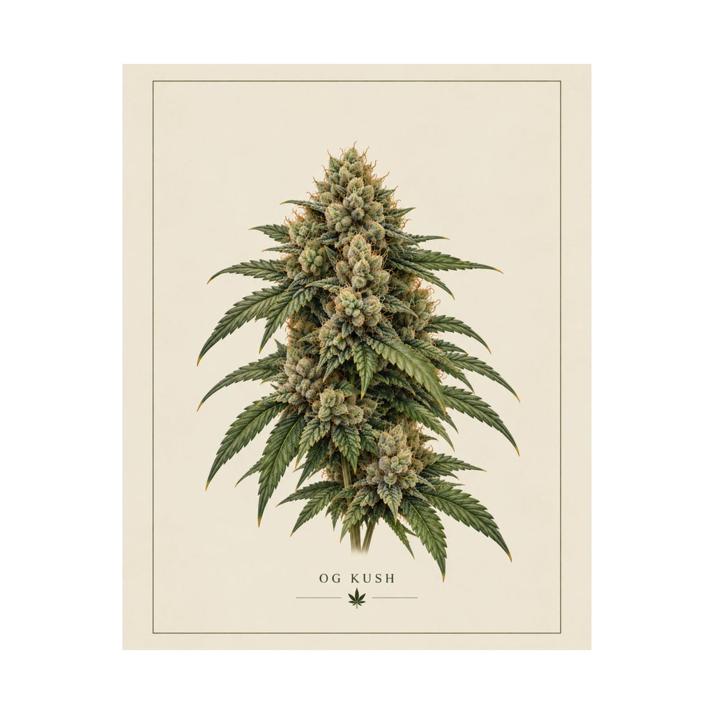 OG Kush Botanical Poster — Matte Vertical Cannabis Art Print