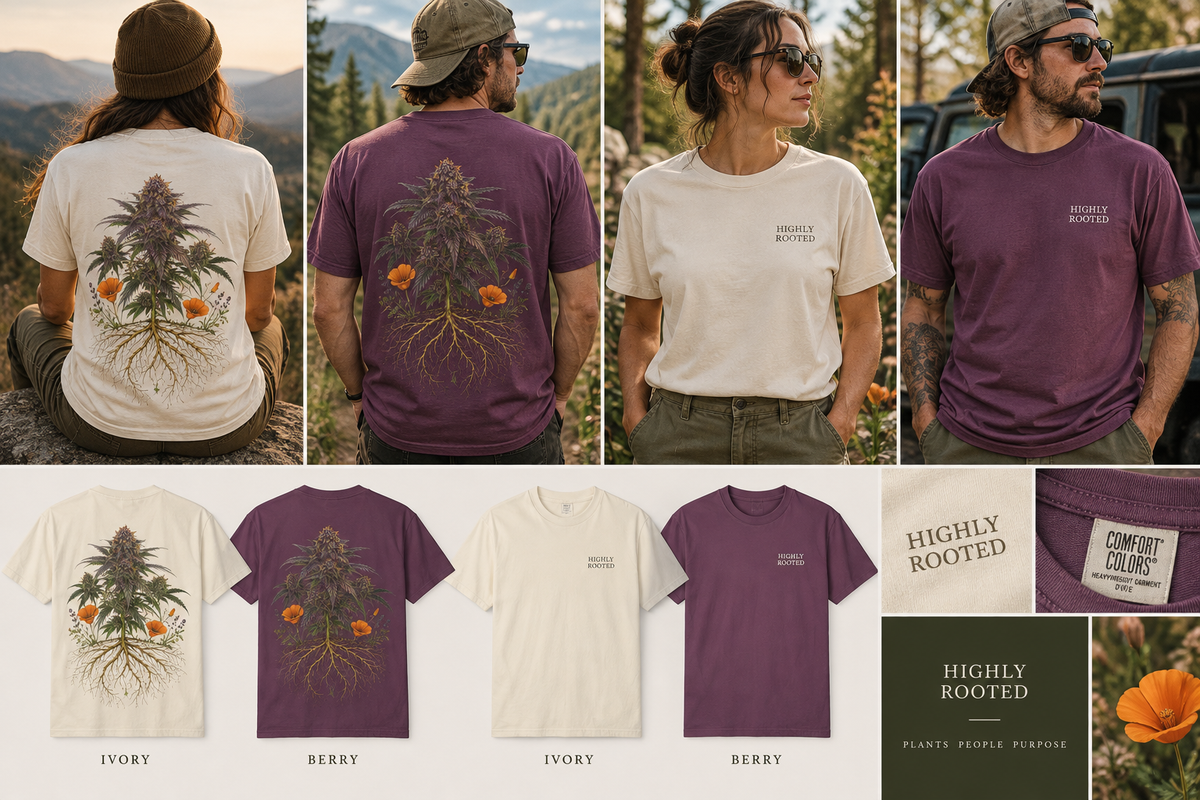 Highly Rooted- botanical cannabis Tshirt
