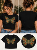 Botanical Butterfly Baby Tee | Lazy Bloom