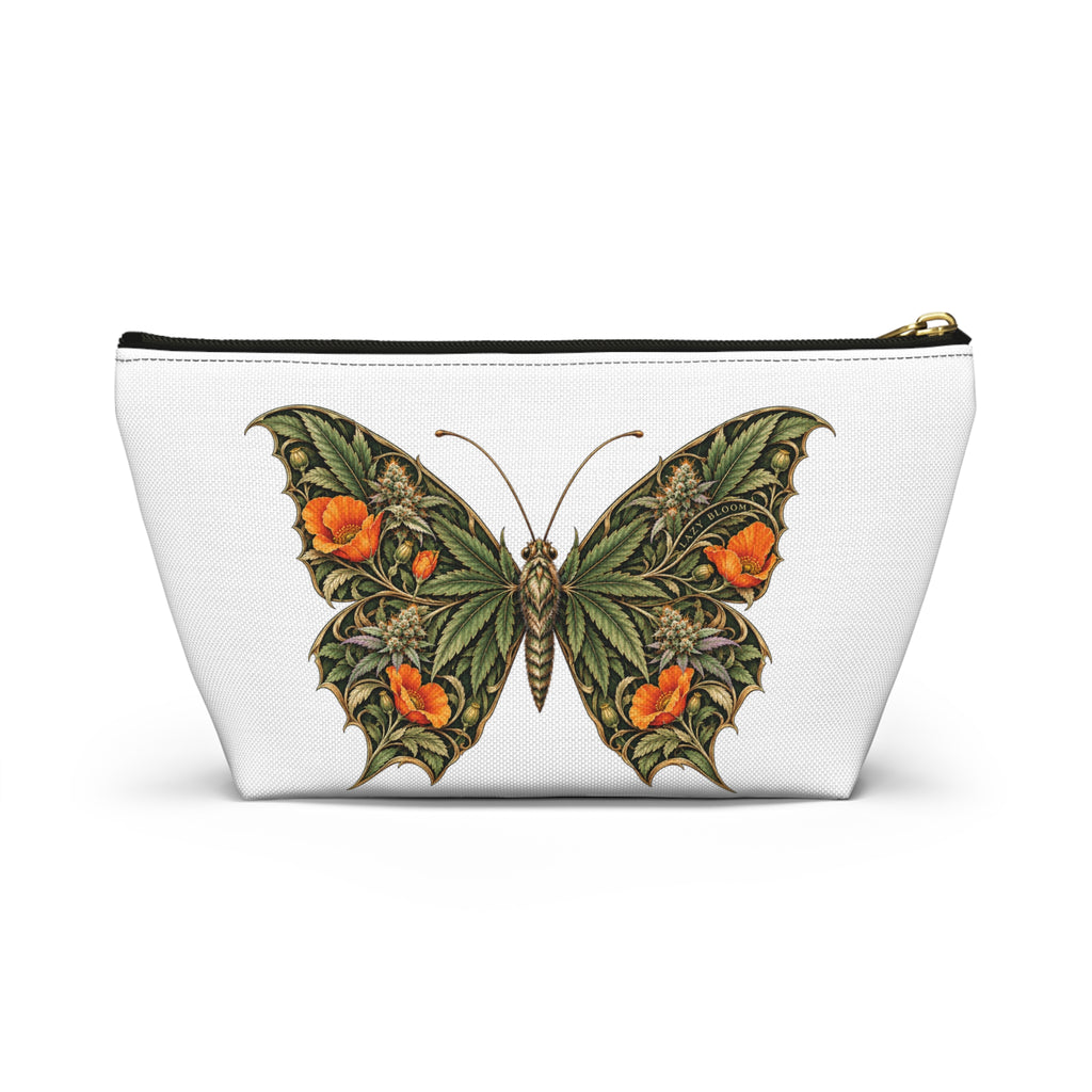 Vintage Botanical Butterfly Accessory Pouch