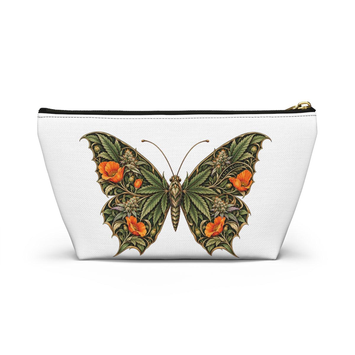 Vintage Botanical Butterfly Accessory Pouch