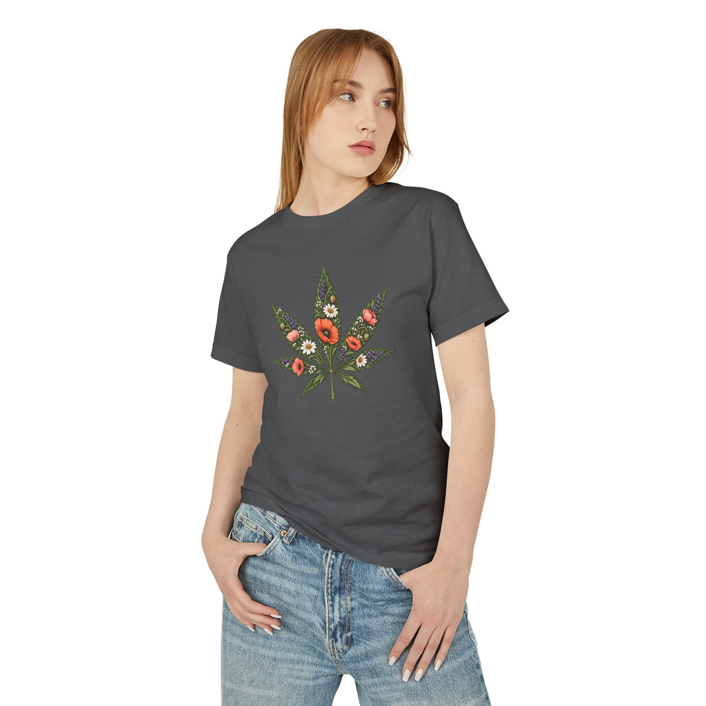 Floral Cannabis Leaf Tee