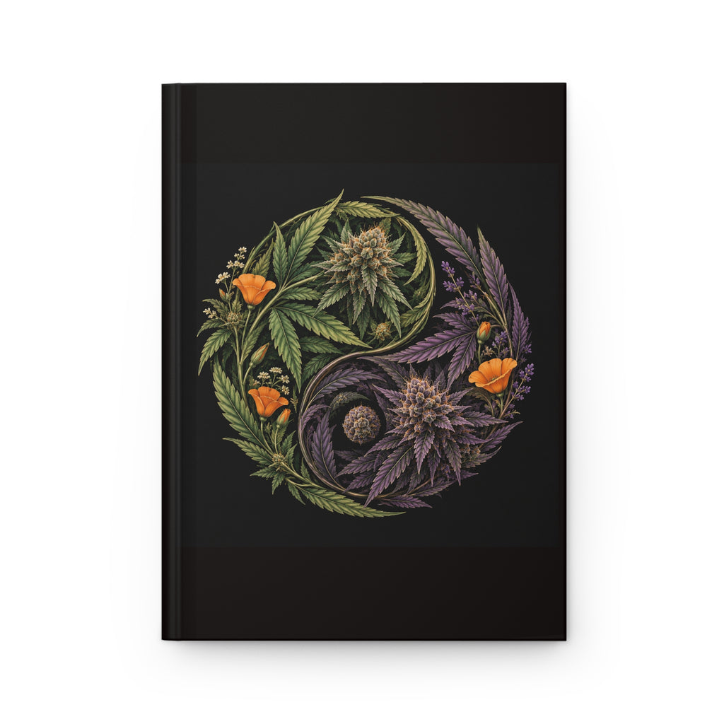 Botanical Yin‑Yang Hardcover Journal — Lined Matte Notebook (Peaceful Gift for Her)