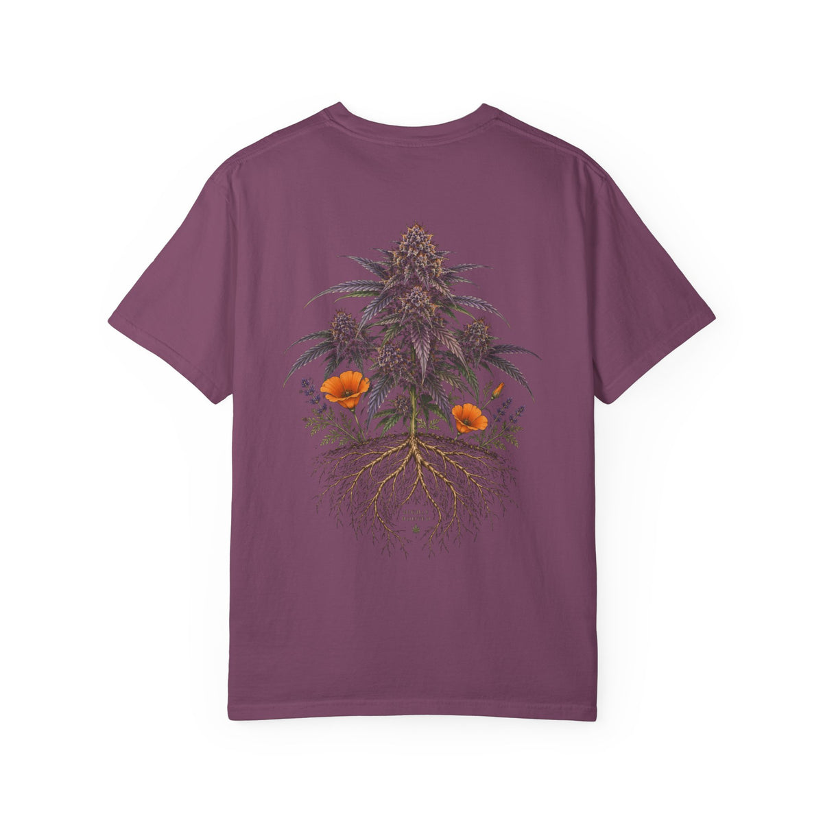 Botanical Cannabis Plant Tee — Floral Roots Graphic T-Shirt